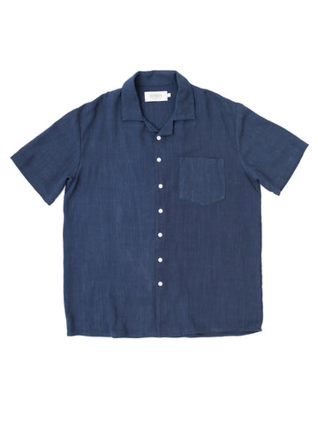 Navy Linen S/S Foster Shirt