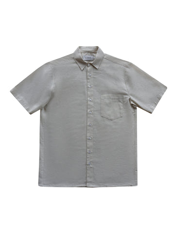 White Wash Union Short Sleeve Linen Shirt