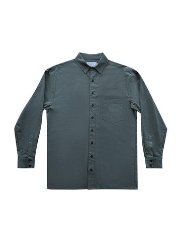 Army Green Long Sleeve Linen Shirt